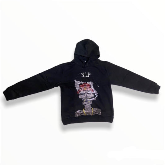 N.1.P Rhinestone Hoodie Black